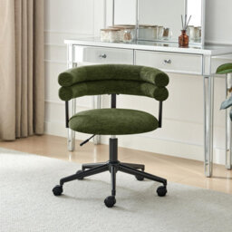 Furniturebox Uk Estelle Green Fabric Swivel Office Chair - thumbnail 2