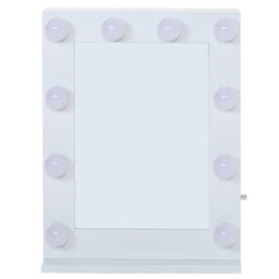 Living And Home Hollywood Rectangular Metal Tabletop Vanity Makeup Mirror With 10 Led Bulbs Dimmable - thumbnail 4