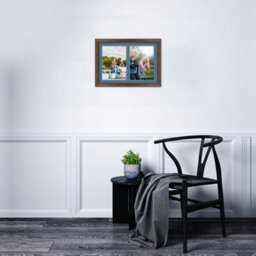 AK Frames 20X14 Walnut Classic Multi Photo Frame With Pompadour Mount - Holds 2 Apertures (2X) A4 Photos - thumbnail 3