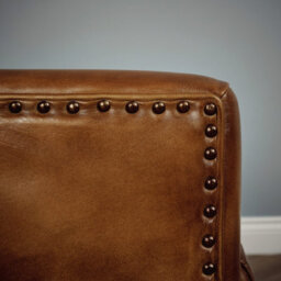Elm Home And Products Real Genuine Leather Tub Aviator Wing Accent Arm Chair Brown Tan - thumbnail 6