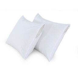 ARLinens Pair Of Pillow Protectors Zipped 100% Cotton Pillow Cover Anti-Allergenic White Pillow Protectors - thumbnail 4