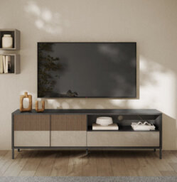 FurniComp LTD Furnicomp Venice 2 Door 1 Drawer Grey And Mercure Oak Large Tv Stand - thumbnail 1