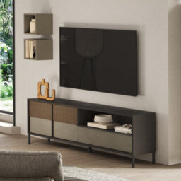 FurniComp LTD Furnicomp Venice 2 Door 1 Drawer Grey And Mercure Oak Large Tv Stand - thumbnail 2