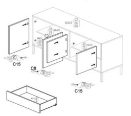 FurniComp LTD Furnicomp Venice 2 Door 1 Drawer Grey And Mercure Oak Large Tv Stand - thumbnail 5