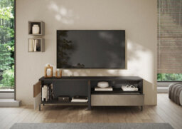 FurniComp LTD Furnicomp Venice 2 Door 1 Drawer Grey And Mercure Oak Large Tv Stand - thumbnail 4