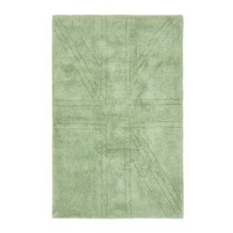 Homescapes Cotton Tufted Rug Union Jack Plain Embossed Mat Sage Green,90 X 150 Cm - thumbnail 2