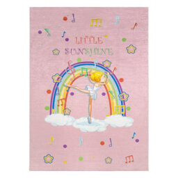 RugsX Bambino 41870 Washing Carpet Ballerina, Rainbow For Children Anti-Slip - Pink 80X150 Cm - thumbnail 2