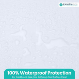 Neel Blue Shower Curtain With Hooks, Water-Resistant Vinyl Fabric, 180Cm X 180Cm White - thumbnail 3
