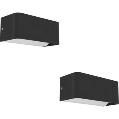 Loops 2 Pack Stylish Modern Black Wall Light For Indoor Home Decor - Model 901956 - image 1