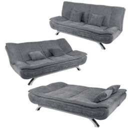 Oversized Fabric 3 Seater Recliner Sofabed Couch Settee Sofa Bed Double Sleeper - thumbnail 1