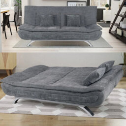 Oversized Fabric 3 Seater Recliner Sofabed Couch Settee Sofa Bed Double Sleeper - thumbnail 3