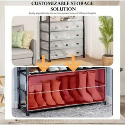5-Layers Multi-Functional Coat Hanger With Shoe Rack For Home, Shoe Storage Coat Rack Floor-Standing Clothes Hanger, Shoe Cabinet - thumbnail 3