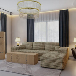 Sliding Wardrobes 4 u LTD Modern Comfort Compact Right Or Left Corner Sofa With Cushions Quick Easy Setup (Camel Brown - Rightcorner) - thumbnail 6