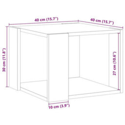 Berkfield Coffee Table Artisan Oak 40X40X30 Cm Engineered Wood - thumbnail 9