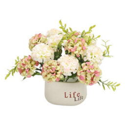 Living And Home Potted Artificial Flower Ornaments Hydrangea Flower In Ceramic Planter For Tabletop Decoration 20Cm (W) - thumbnail 4