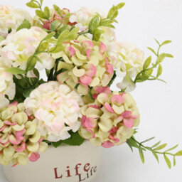 Living And Home Potted Artificial Flower Ornaments Hydrangea Flower In Ceramic Planter For Tabletop Decoration 20Cm (W) - thumbnail 5