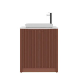 Royal Bathrooms Avenza 700mm Terracotta Clay Floor Standing Bathroom Vanity Unit 2 Door With Qubix Basin - thumbnail 6