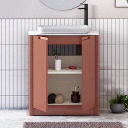 Royal Bathrooms Avenza 700mm Terracotta Clay Floor Standing Bathroom Vanity Unit 2 Door With Qubix Basin - thumbnail 5