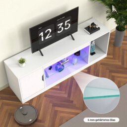 Led Tv Stand Cabinet Unit Modern Matt Gloss Door Mdf Entertainment Rgb Lights - thumbnail 5