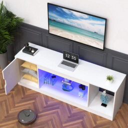 Led Tv Stand Cabinet Unit Modern Matt Gloss Door Mdf Entertainment Rgb Lights - thumbnail 4