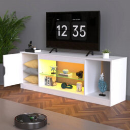 Led Tv Stand Cabinet Unit Modern Matt Gloss Door Mdf Entertainment Rgb Lights - thumbnail 2