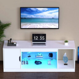 Led Tv Stand Cabinet Unit Modern Matt Gloss Door Mdf Entertainment Rgb Lights - thumbnail 3