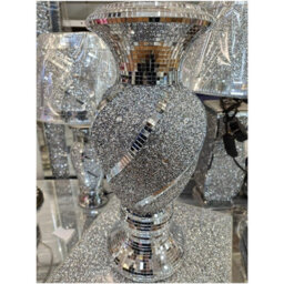 30Cm Silver Ceramic Mirrored Pot Vase Glitter Home Decoration Flower Vase