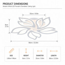 Modern White Led Pendant Chandelier Ceiling Light - thumbnail 3