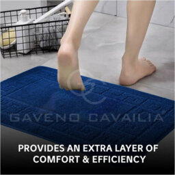 Gc Gaveno Cavailia Grecian Grace 2 Piece Bath Mat Set Royal Blue Quick Dry Water Absorbent Bathroom Shower Mat & Pedestal Set - thumbnail 5