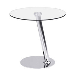 Furniture in Fashion Synchro Clear Glass Lamp Table Round With Chrome Base - thumbnail 3