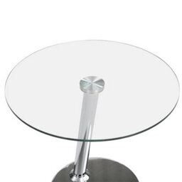 Furniture in Fashion Synchro Clear Glass Lamp Table Round With Chrome Base - thumbnail 7