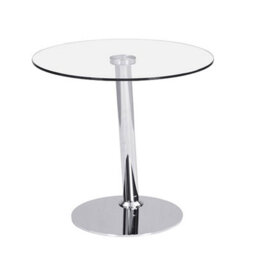Furniture in Fashion Synchro Clear Glass Lamp Table Round With Chrome Base - thumbnail 4