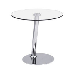 Furniture in Fashion Synchro Clear Glass Lamp Table Round With Chrome Base - thumbnail 5