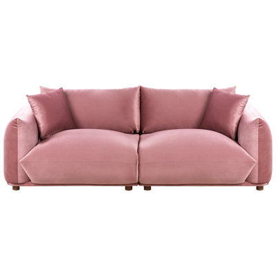 Beliani Sofa 3 Seater Luvos Velvet Pink - image 1