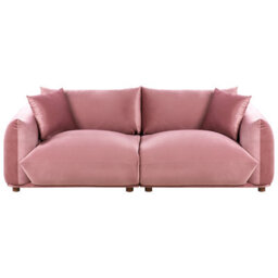 Beliani Sofa 3 Seater Luvos Velvet Pink - thumbnail 1