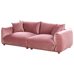 Beliani Sofa 3 Seater Luvos Velvet Pink - thumbnail 4