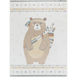 Livabliss Lillian-Kids Beige Brown Blue Orange Washable Rug For Children's Rooms 120 X 170 Cm Easy Care, Non Shedding - thumbnail 1
