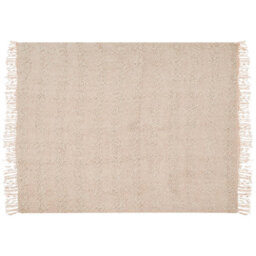 Beliani Blanket Vella Cotton 150 X 200 Cm Light Beige - thumbnail 4