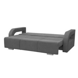 Aliss Sofa Bed With Pouffe Foam Filling Wave Springs Plastic Legs Wood Frame Loose Cushions 235X110X95 Beige - thumbnail 5