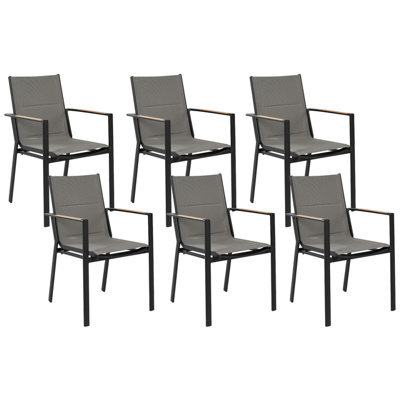 Beliani Set Of 6 Garden Chairs Busseto Metal Black - image 1