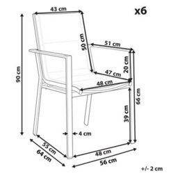 Beliani Set Of 6 Garden Chairs Busseto Metal Black - thumbnail 3