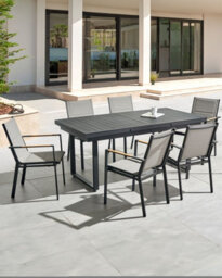 Beliani Set Of 6 Garden Chairs Busseto Metal Black - thumbnail 2