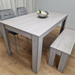 Kosy Koala Modern Rectangle Dining Table Set With 2 Grey Velvet Chairs And 1 Bench Dining Room Furniture - thumbnail 8