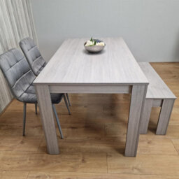 Kosy Koala Modern Rectangle Dining Table Set With 2 Grey Velvet Chairs And 1 Bench Dining Room Furniture - thumbnail 9