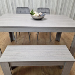 Kosy Koala Modern Rectangle Dining Table Set With 2 Grey Velvet Chairs And 1 Bench Dining Room Furniture - thumbnail 6