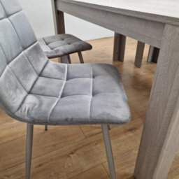 Kosy Koala Modern Rectangle Dining Table Set With 2 Grey Velvet Chairs And 1 Bench Dining Room Furniture - thumbnail 3