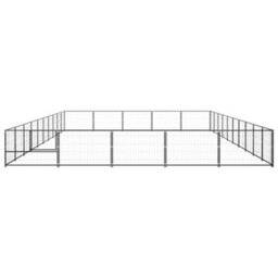 Berkfield Durable Dog Kennel Black 50 M2 Steel - thumbnail 3