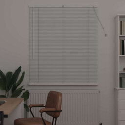 Berkfield Window Blind With Curtains Manual White Aluminium - thumbnail 3