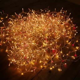 Samuel Alexander 1000 Led 25M Indoor Outdoor Christmas Multi Function Mains Operated String Lights With Timer & Clear Cable In Red & Vintage Gold - thumbnail 4