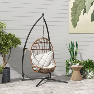 Outsunny Hammock Chair Stand, Steel Frame Hammock Stand Only, Black - image 1